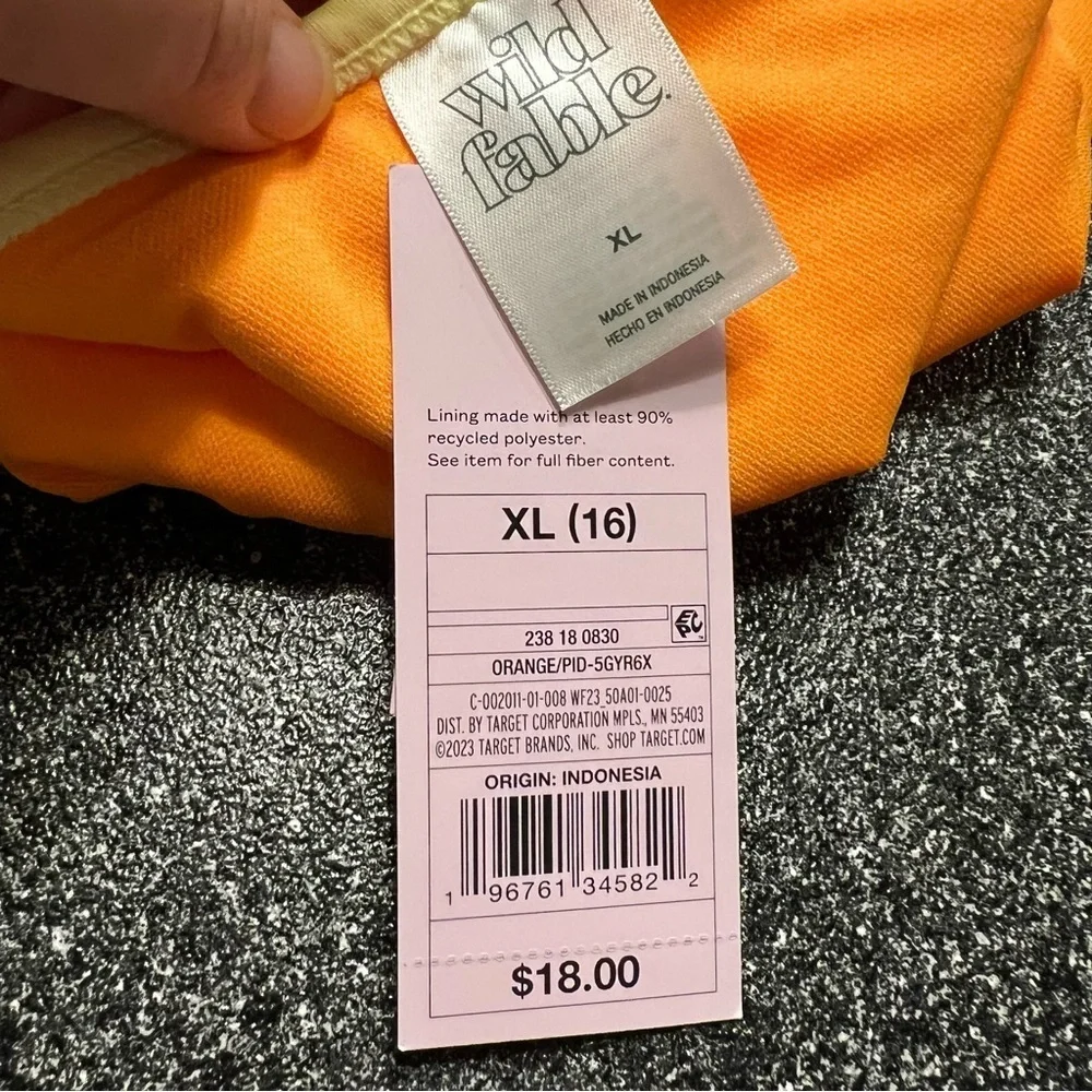 NWT Wild Fable Bright Orange Bikini Bottom (XL)